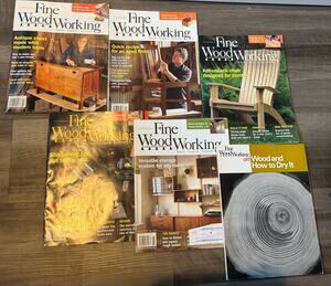 Lot of 7 Taunton Fine WoodWorking Magazines & Wood and How to Dry It Book